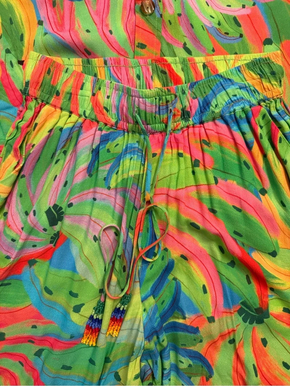 Farm Rio 100% rayon tropical short set size small